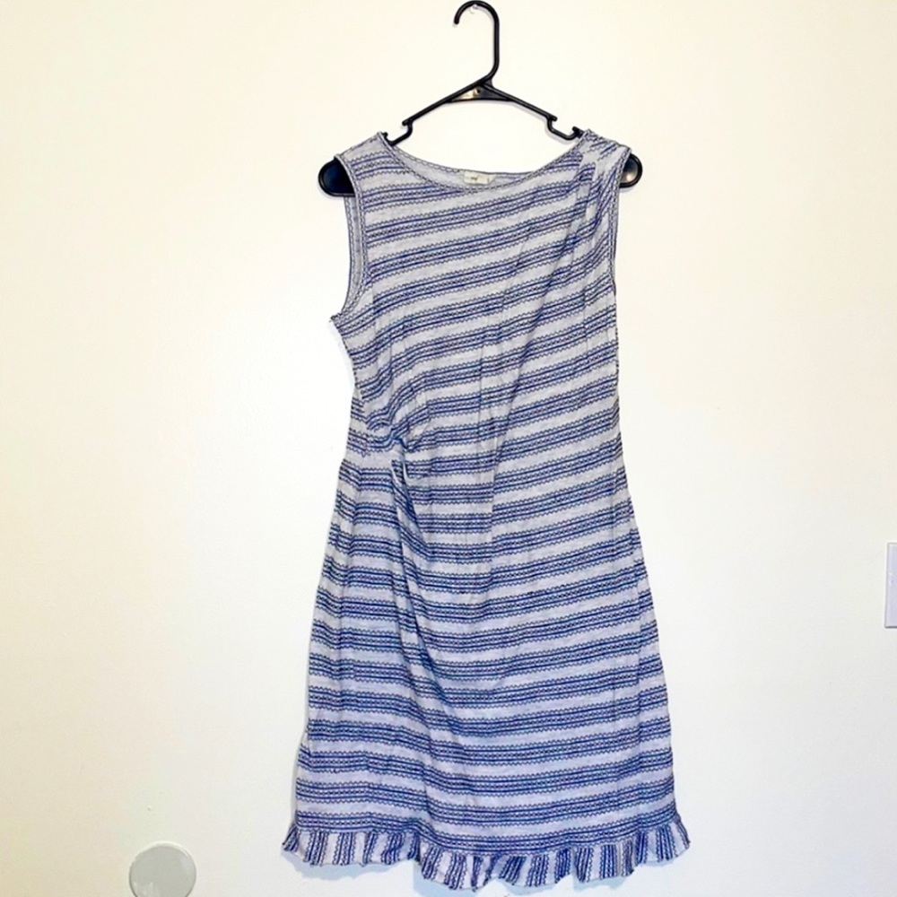 Max Studio Blue and White Striped Mini Dress